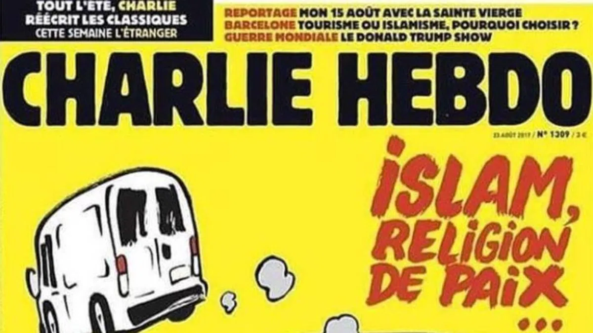 Charlie Hebdo опубликовал скандальную карикатуру на теракт в Барселоне