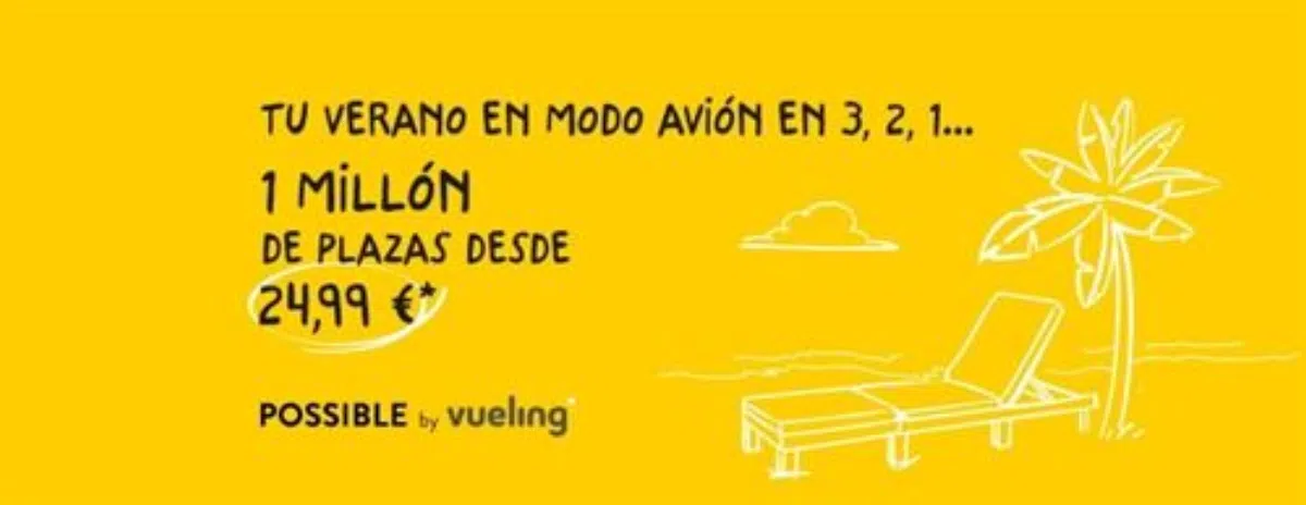 Vueling продает миллион билетов по цене от 25 евро