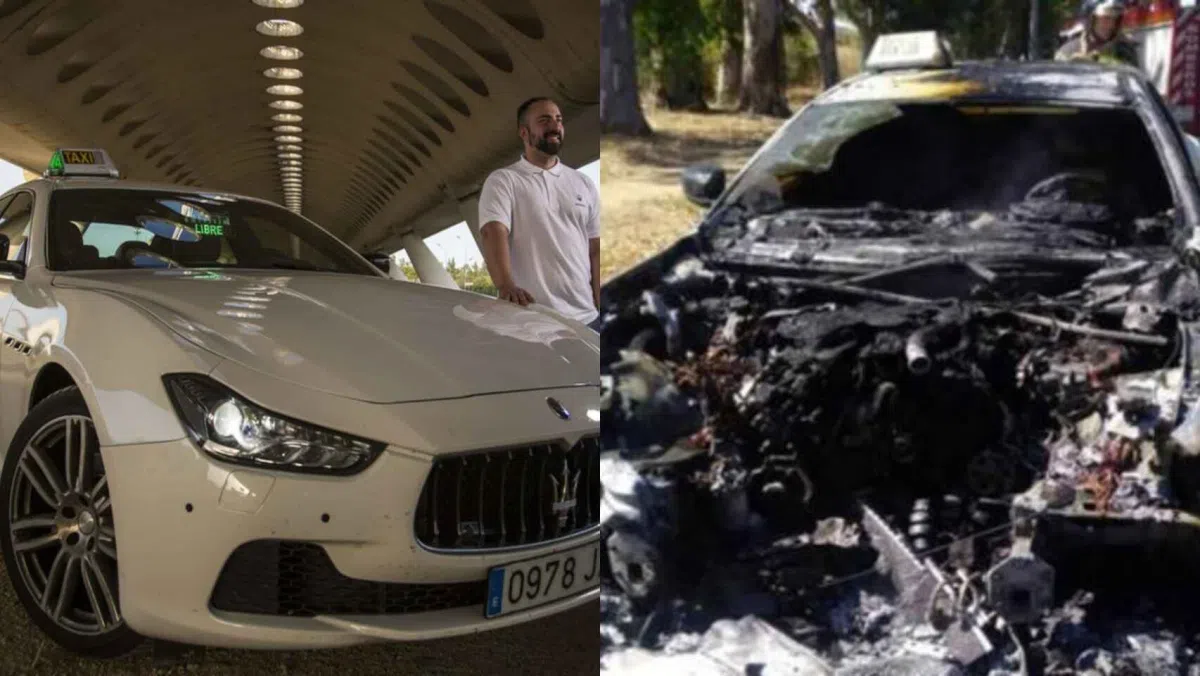 Единственное в Севилье такси Maserati сгорело