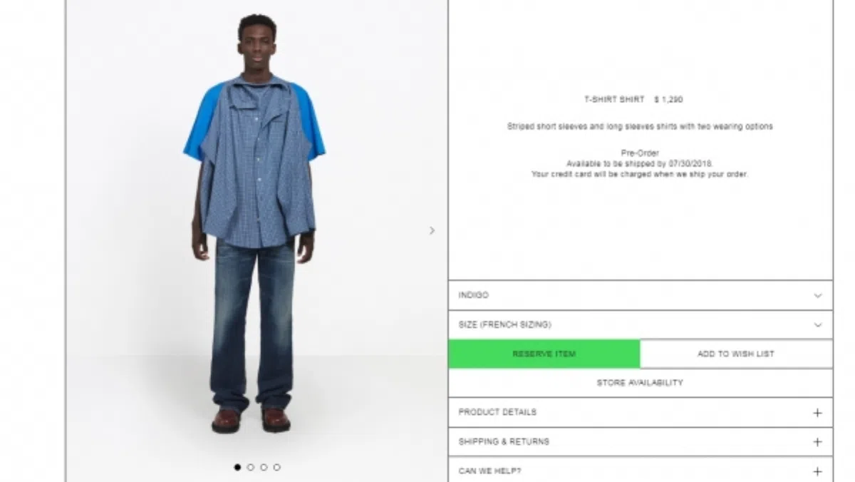 Футболка-рубашка от Balenciaga за 1300 долларов произвела фурор в соцсетях